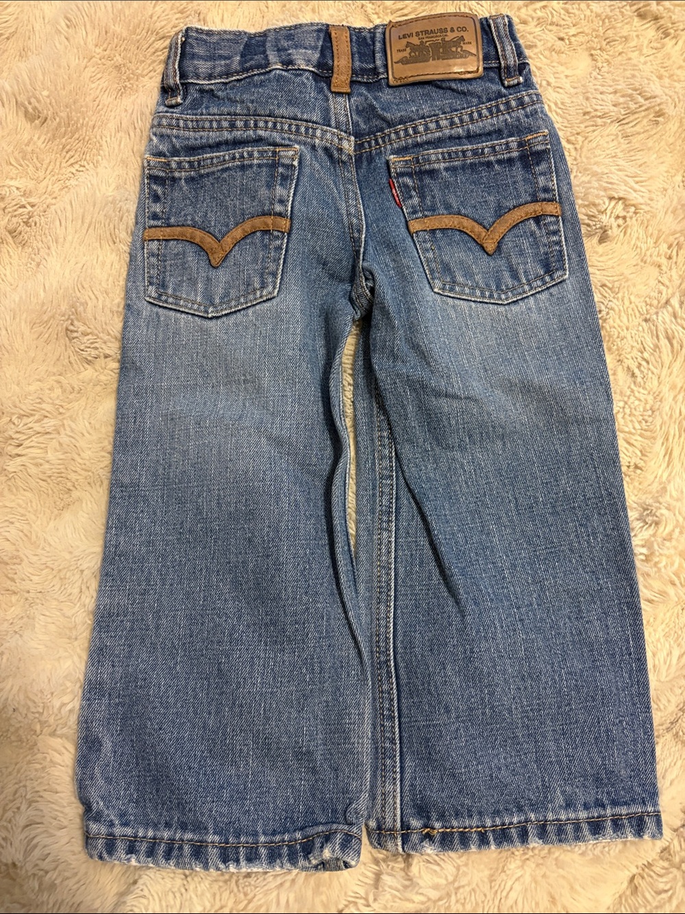 Levi's 2T Blue Bootcut Denim Jeans with Brown Pocket Trim